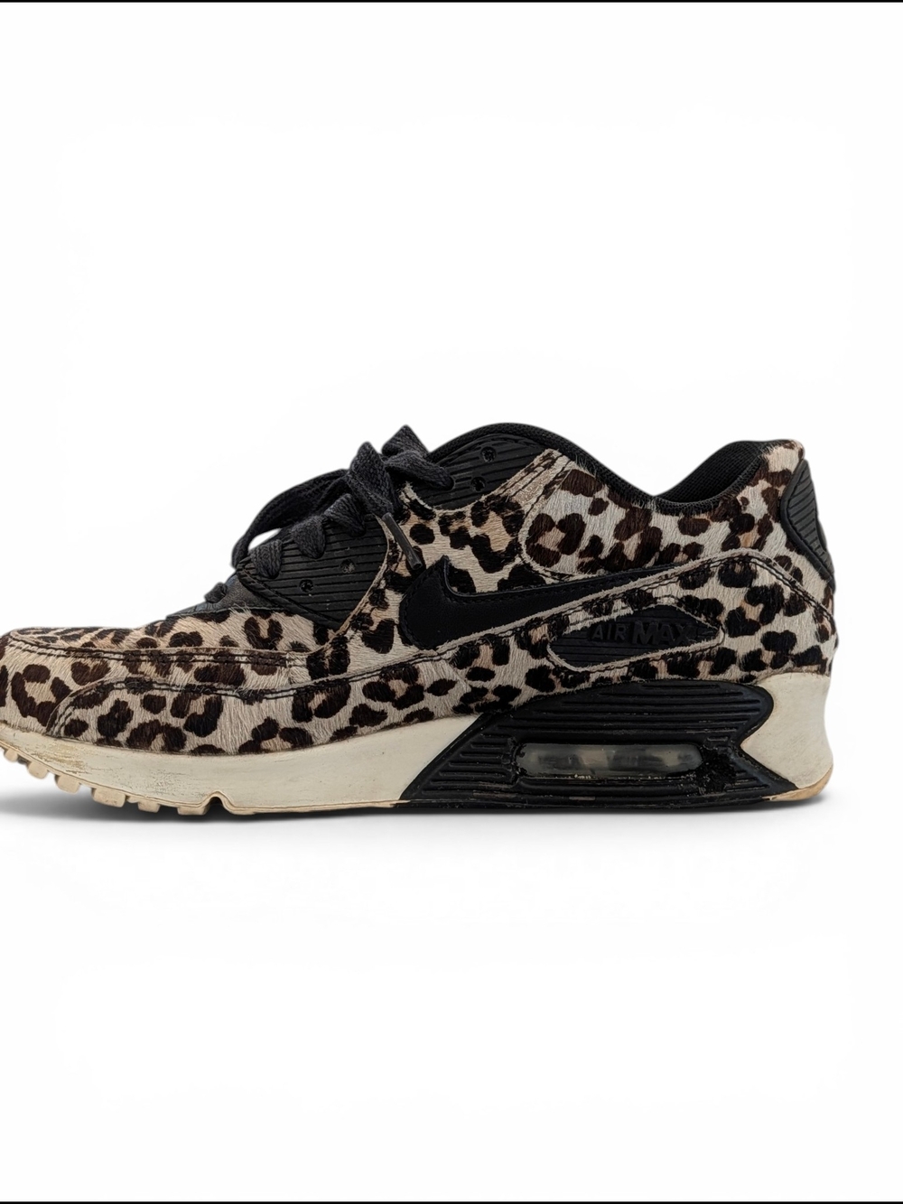 SOLD Vintage Nike Air Max Leather Cow Hide Leopard Print Athletic Sneakers - Picture 6 of 13